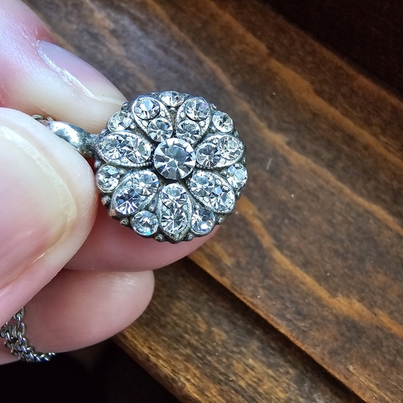 Mariana Clear Swarovski Crystal Guardian Angel pendant necklace silver tone - Picture 3 of 13